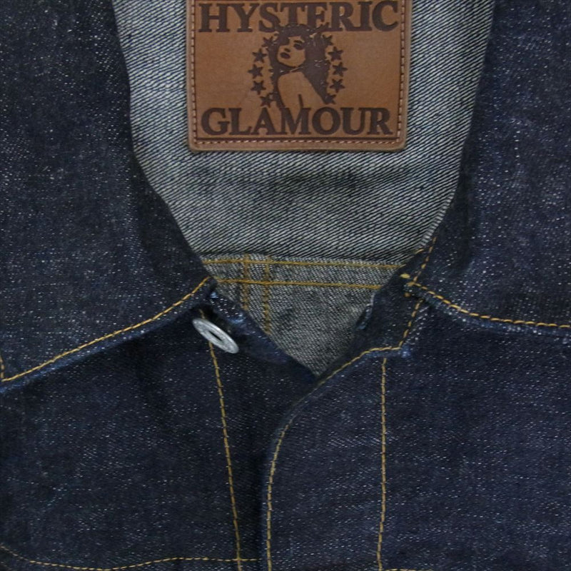 HYSTERIC GLAMOUR ヒステリックグラマー 24SS 02241AB08 1ST TYPE WW2 SUVIN COTTON 大戦モデル スビンコットン デニムジャケット インディゴブルー系 L【美品】【中古】