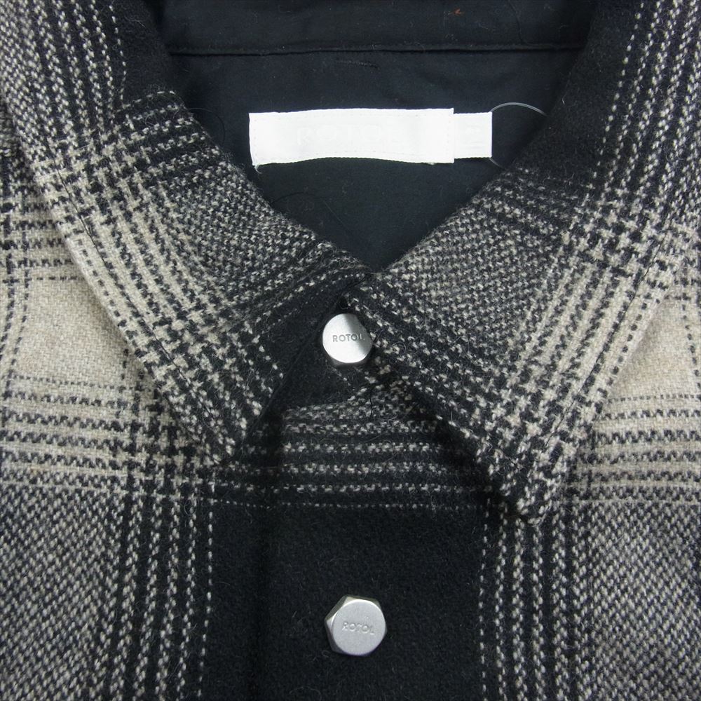 ロトル R23WSEM19 SNAP BUTTON SHIRT CHECK スナップボタン シャツ ジャケット ブラック系 2【極上美品】【中古】