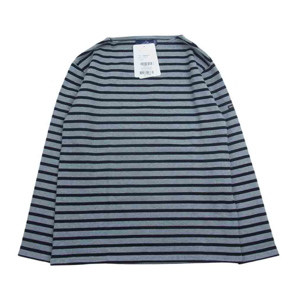 SAINT JAMES セントジェームス OUESSANT ウェッソン ボーダー Tシャツ  ブラック系 グレー系 36【極上美品】【中古】