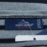 SAINT JAMES セントジェームス OUESSANT ウェッソン ボーダー Tシャツ  ブラック系 グレー系 36【極上美品】【中古】