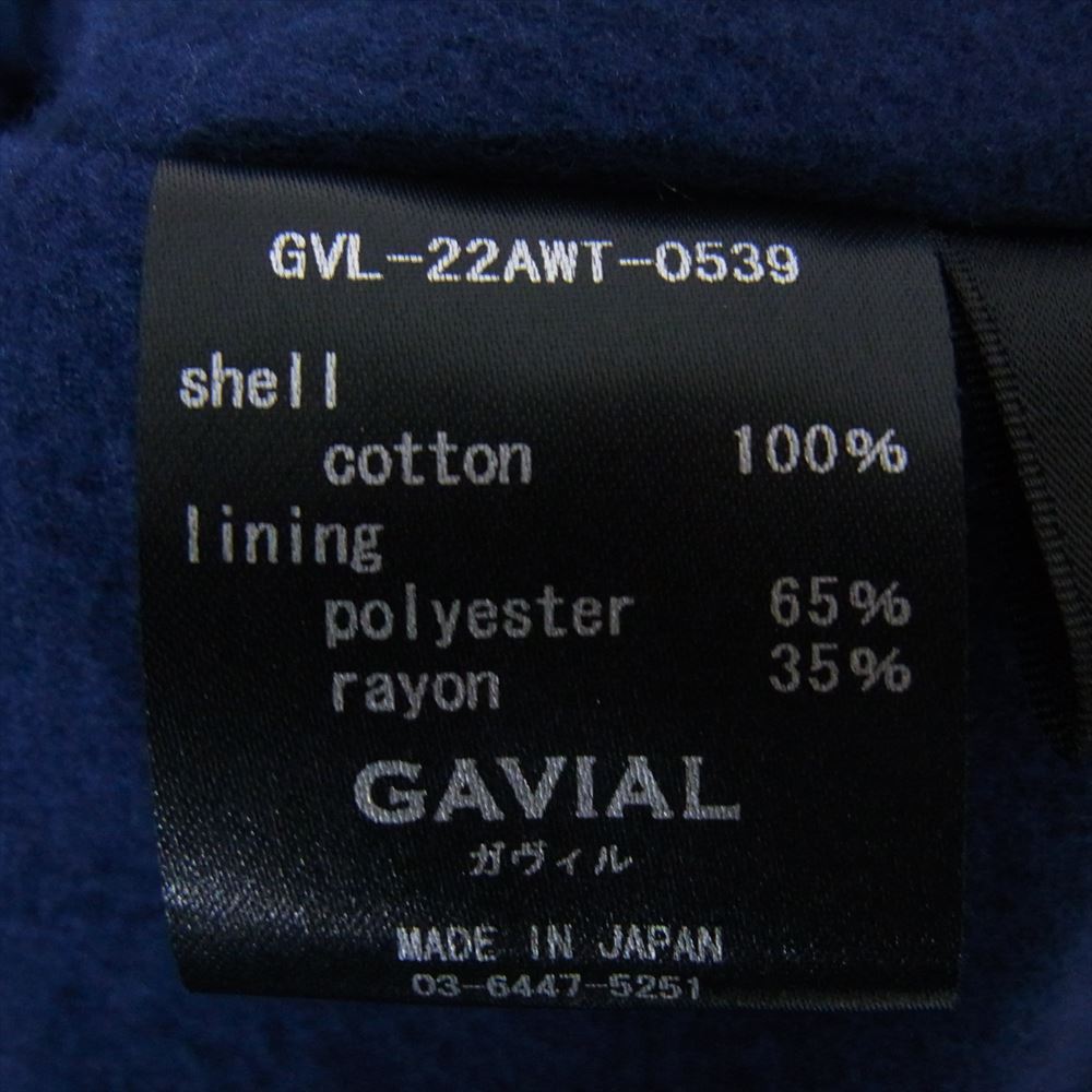 GAVIAL ガヴィル GVL-22AWT-0539 COTTON VELVET COACH JACKET コットン ベルベット ベロア コーチ ジャケット ブルー系 XL【新古品】【未使用】【中古】