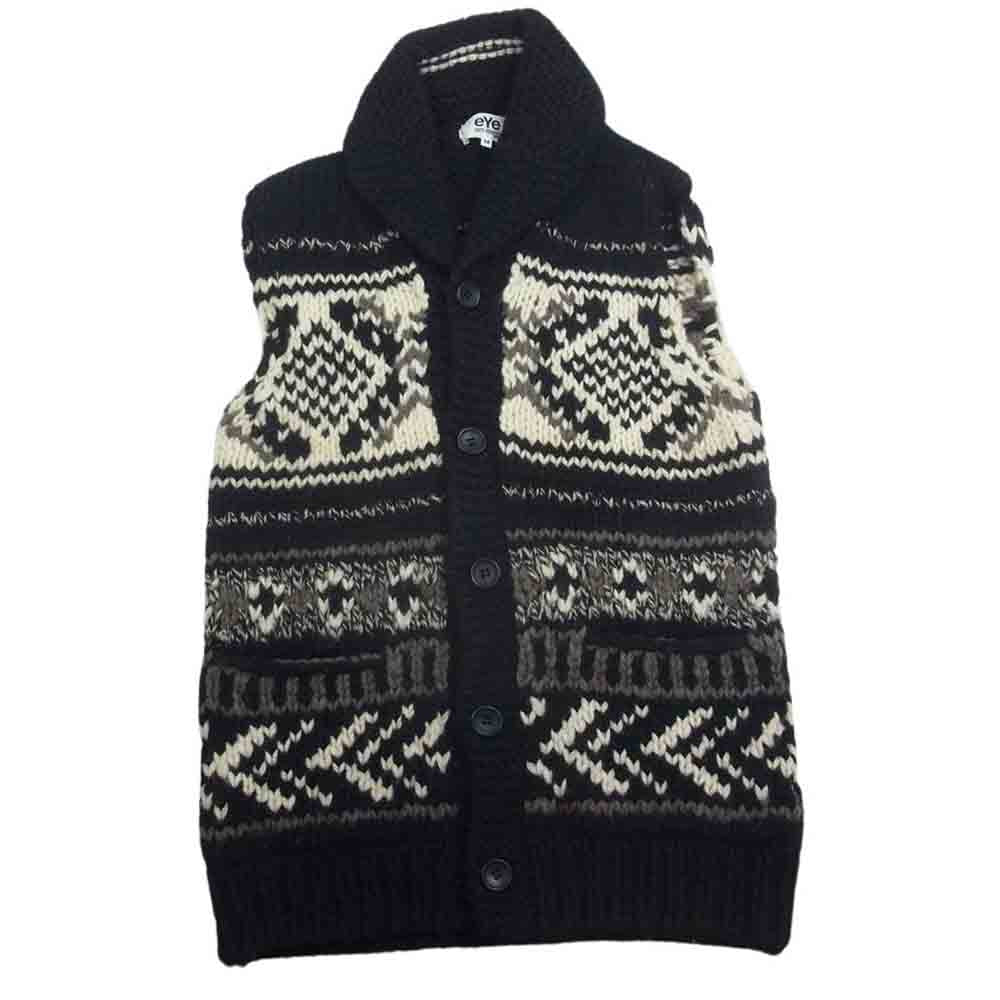 JUNYA WATANABE COMME des GARCONS MAN ジュンヤワタナベコムデギャルソンマン WN-N901 eYe AD2014 アイ カウチン ニット ベスト ブラック系 M【中古】