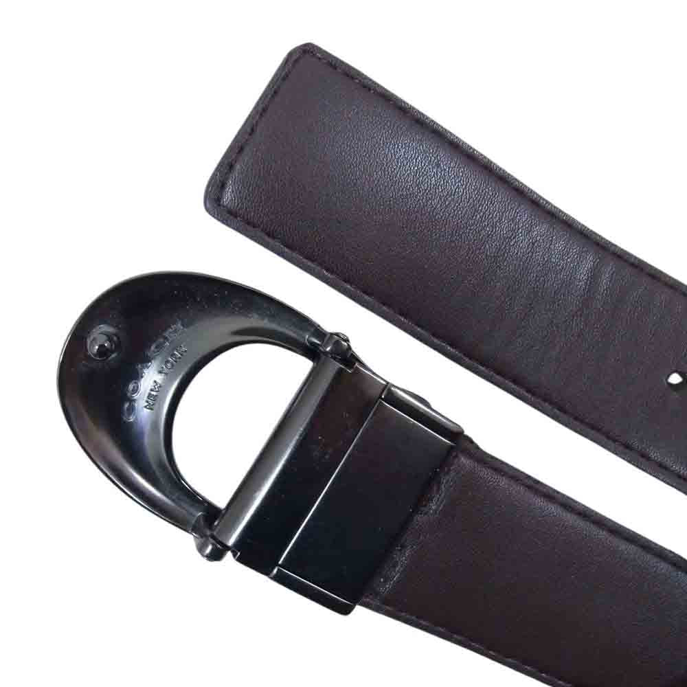 COACH コーチ C バックル レザー ベルト ブラウン系【中古】