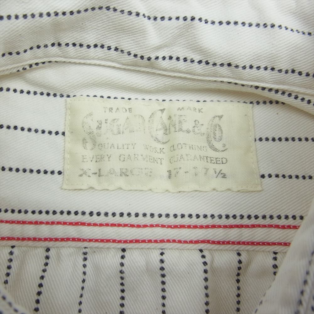 SUGAR CANE シュガーケーン SC27076 FICTION ROMANCE フィクション ロマンス ヒッコリー 長袖 シャツ ホワイト系 XL【中古】