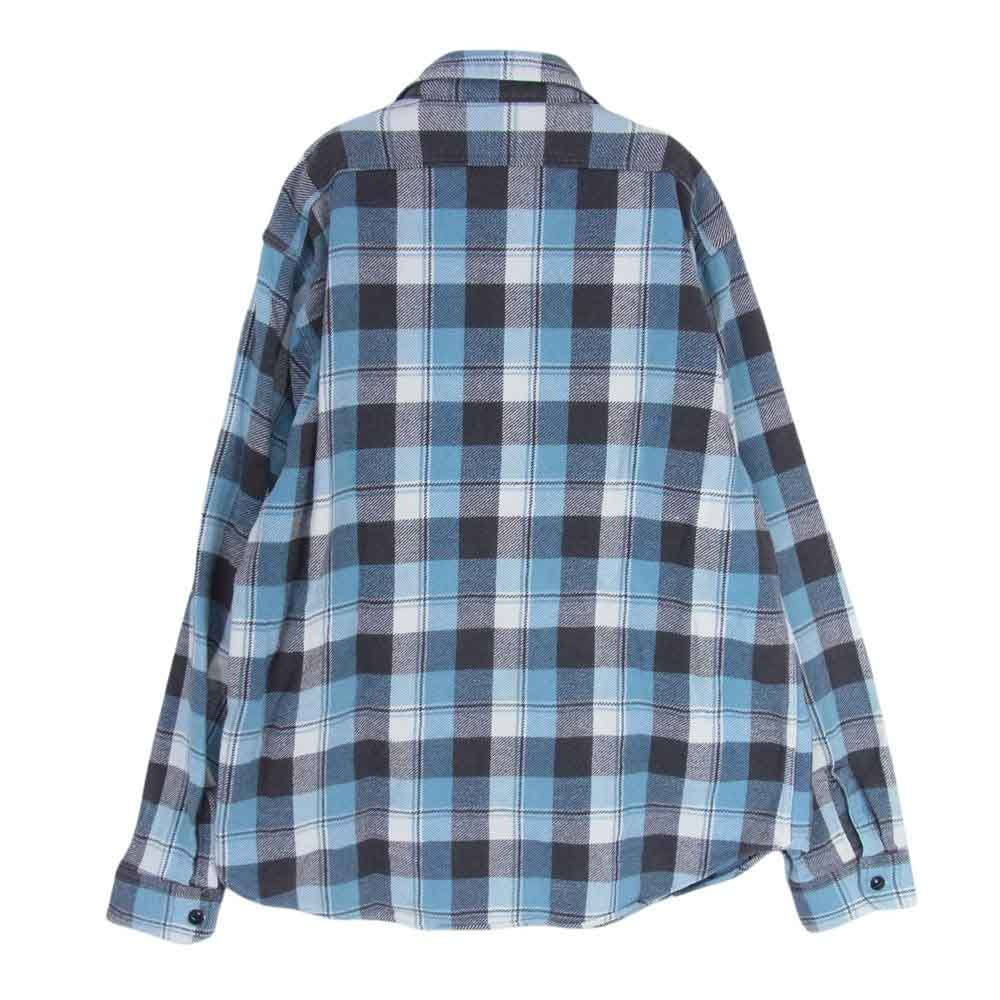 SUGAR CANE シュガーケーン SC27064 TWILL CHECK WORK SHIRT ツイル チェック ネル 長袖 シャツ ライトブルー系 XL【中古】