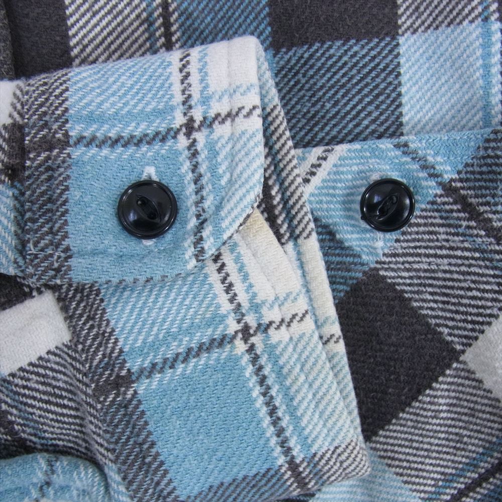 SUGAR CANE シュガーケーン SC27064 TWILL CHECK WORK SHIRT ツイル チェック ネル 長袖 シャツ ライトブルー系 XL【中古】