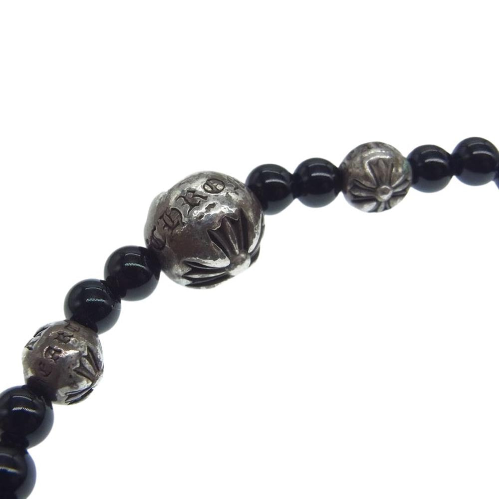 CHROME HEARTS クロムハーツ（原本有） BEAD クロスボール ビーズ ブレスレット 4mm ブラック ブラック系【中古】