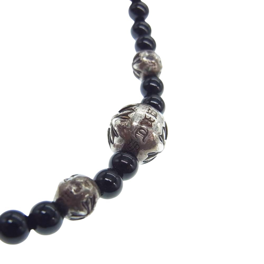 CHROME HEARTS クロムハーツ（原本有） BEAD クロスボール ビーズ ブレスレット 4mm ブラック ブラック系【中古】