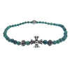 CHROME HEARTS クロムハーツ（原本無） BEAD クロスボール ビーズ ブレスレット 4mm ターコイズ エメラルドグリーン系【中古】
