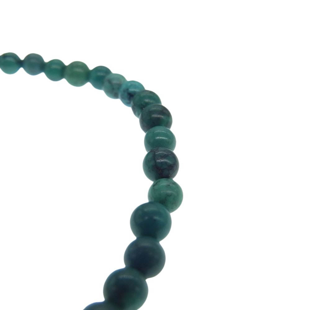 CHROME HEARTS クロムハーツ（原本無） BEAD クロスボール ビーズ ブレスレット 4mm ターコイズ エメラルドグリーン系【中古】