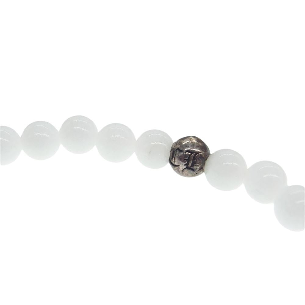 CHROME HEARTS クロムハーツ（原本有） BEAD クロスボール ビーズ ブレスレット 6mm ホワイト ホワイト系【中古】