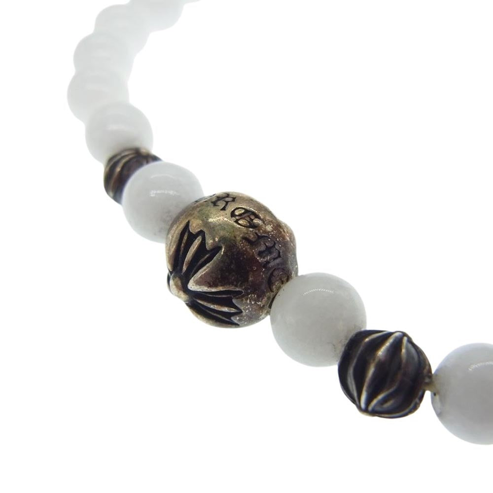 CHROME HEARTS クロムハーツ（原本有） BEAD クロスボール ビーズ ブレスレット 6mm ホワイト ホワイト系【中古】