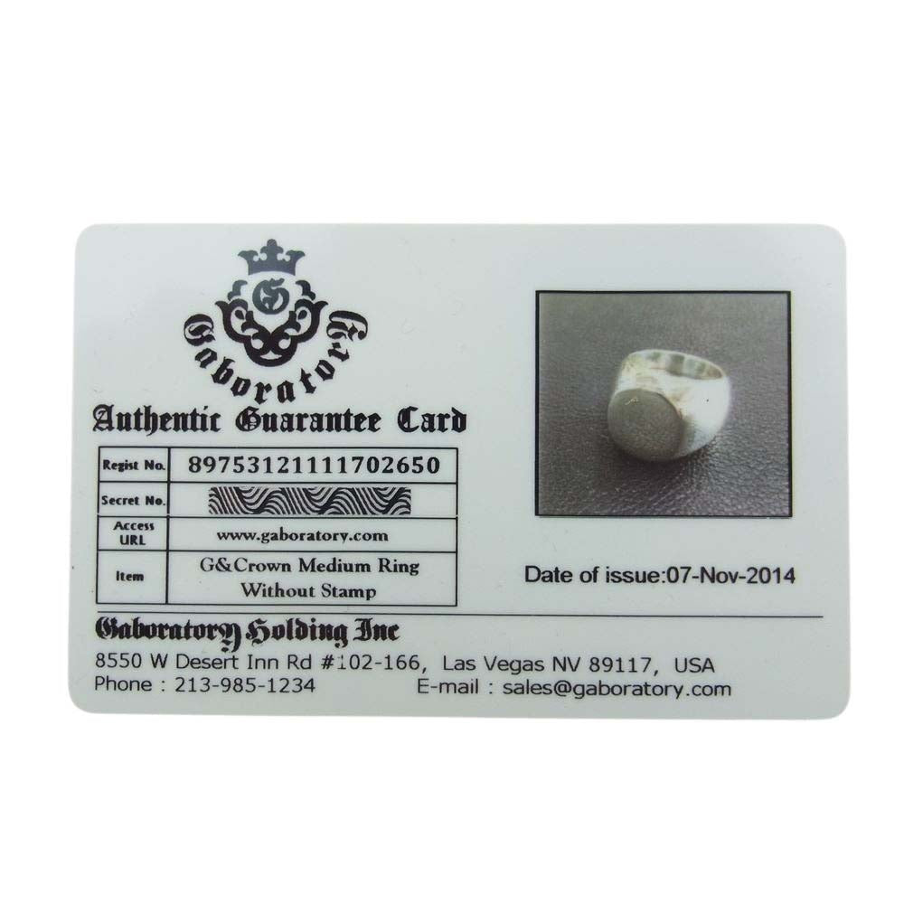 GABOR ガボール GABORATORY ガボラトリーホールディング ギャランティカード付属 G&Crown Medium Ring Without Stamp Gクラウン ミディアム シグネット リング ウィズアウト スタンプ シルバー系 18.5号【中古】