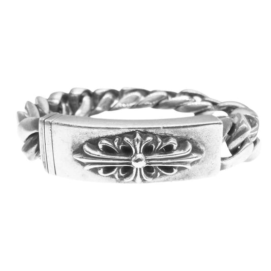 CHROME HEARTS クロムハーツ（原本無） 13LINK ID FLORAL CRS フローラルクロス ID クラシックリンク ブレスレット【中古】