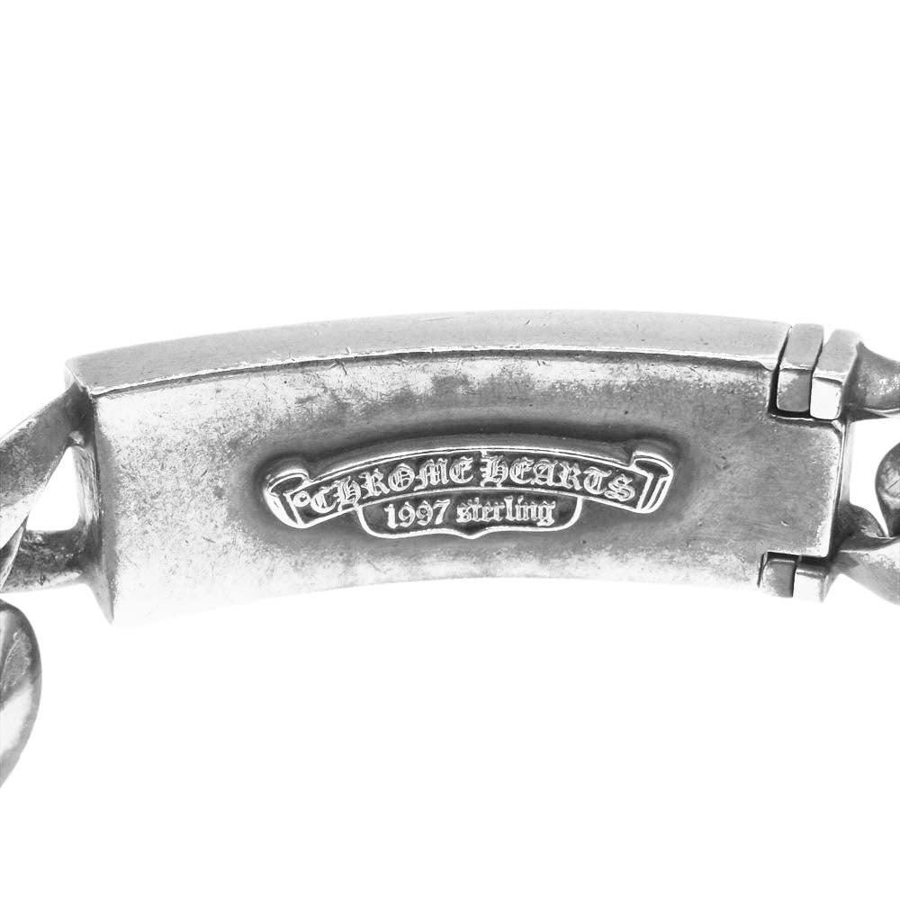 CHROME HEARTS クロムハーツ（原本無） 13LINK ID FLORAL CRS フローラルクロス ID クラシックリンク ブレスレット【中古】