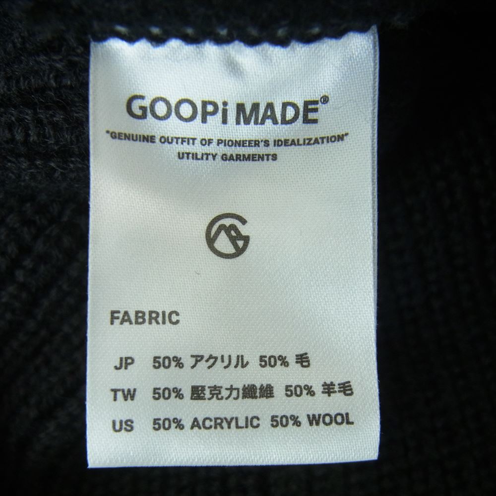 グーピーメイド GOOPiMADE ロゴ刺繍 ニット帽 ニット キャップ ビーニー 帽子 ブラック系【中古】 グーピーメイド ロゴ刺繍 ニット帽 ニット キャップ ビーニー 帽子