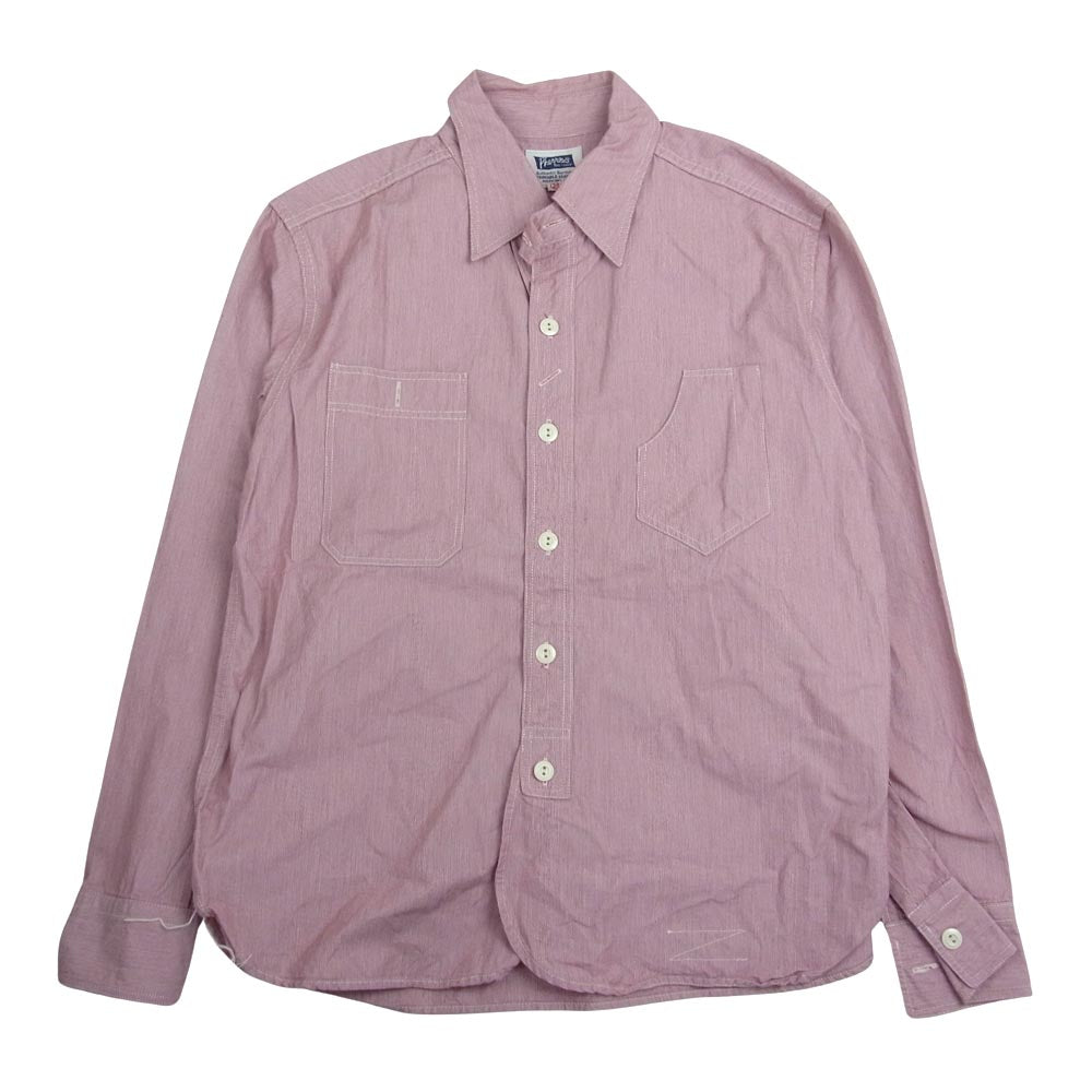 Pherrow's フェローズ ロングスリーブ 長袖 ワークシャツ レッド系 38【中古】