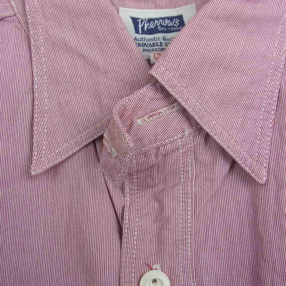 Pherrow's フェローズ ロングスリーブ 長袖 ワークシャツ レッド系 38【中古】