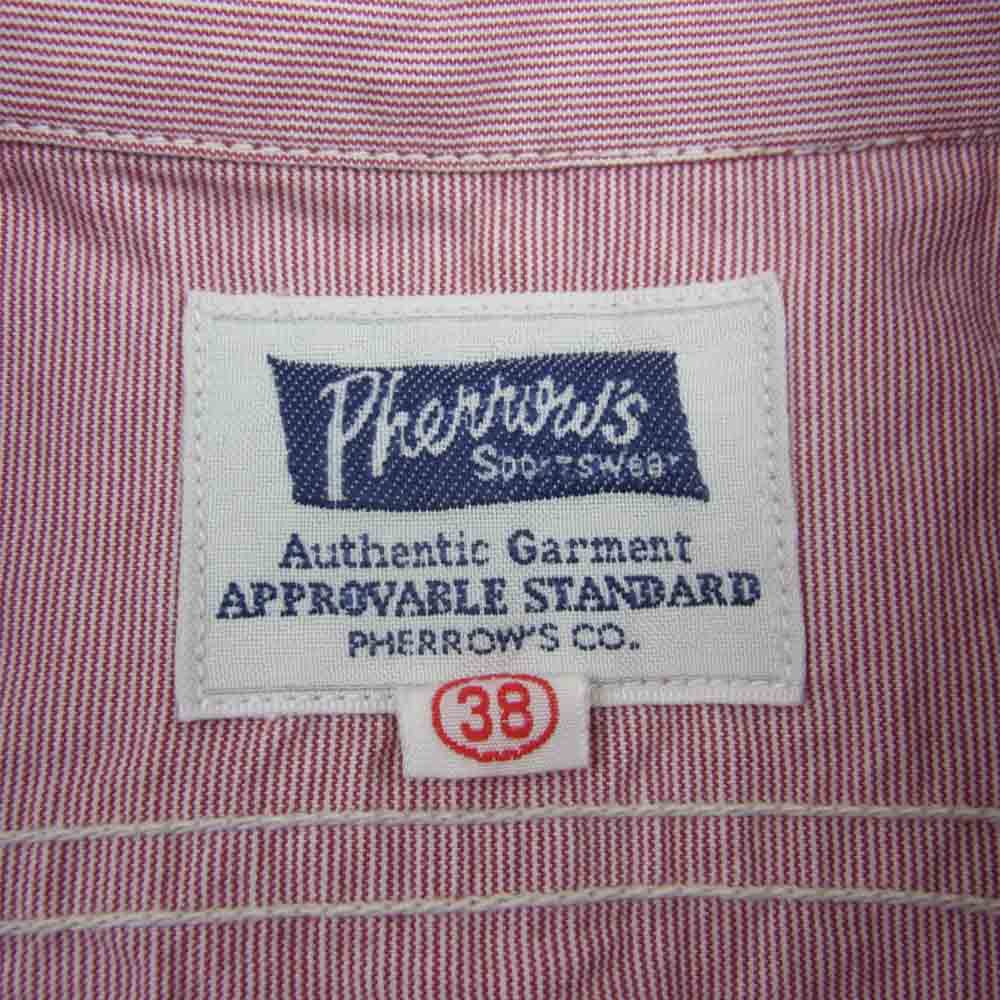 Pherrow's フェローズ ロングスリーブ 長袖 ワークシャツ レッド系 38【中古】