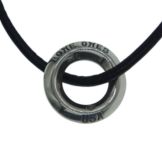 LONE ONES ロンワンズ MFP-0021 ギャランティ付属 ID リング ペンダント レザー ネックレス シルバー系【中古】