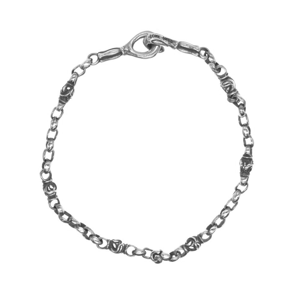 LONE ONES ロンワンズ MFNH-0007L-BRACELET ギャランティ付属 メイティングフライト フック ミニ シルク イーグル (L) ブレスレット 8inch シルバー系【中古】