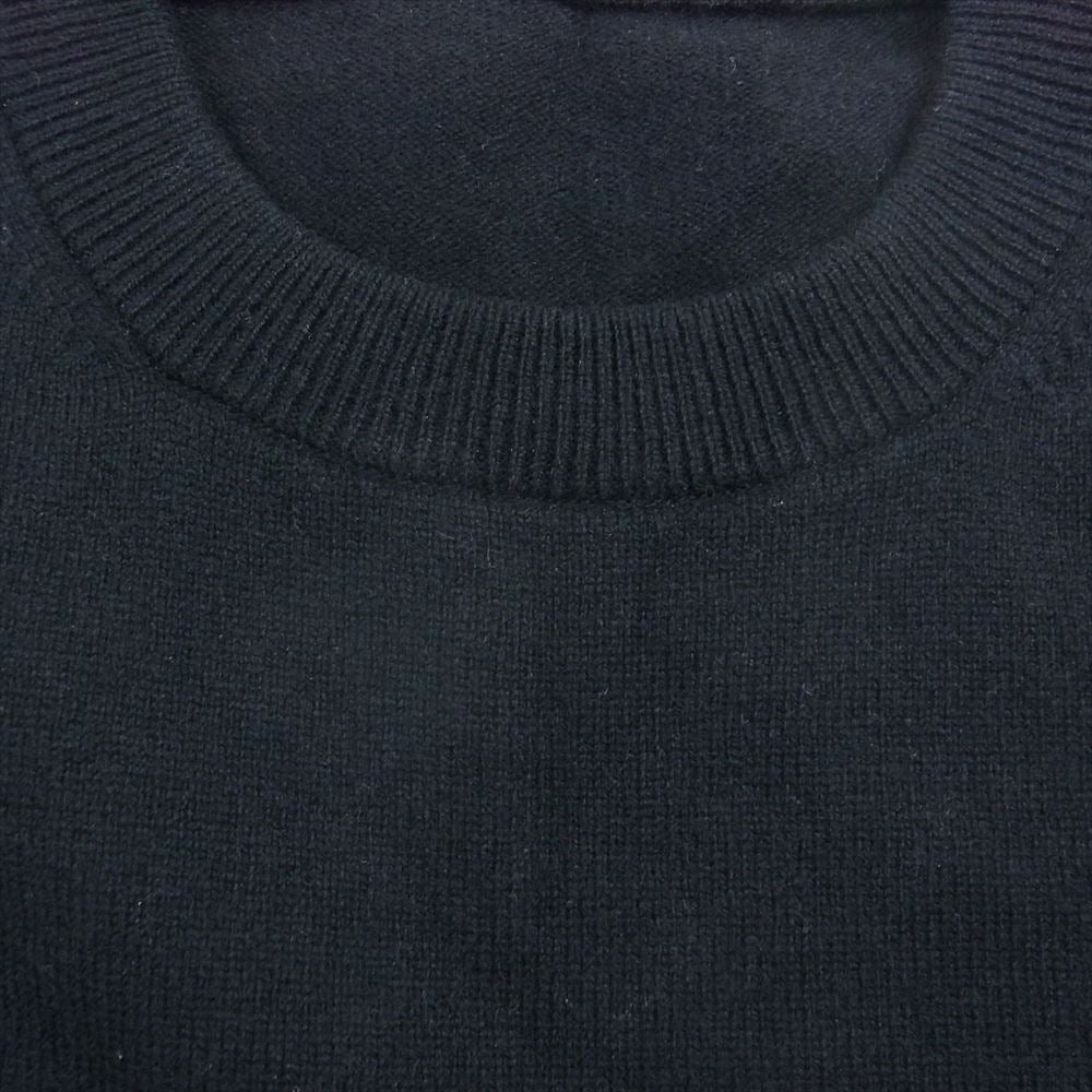 uniform experiment ユニフォームエクスペリメント 20AW UE-202074 AUTHENTIC LAMBS WOOL CREWNECK KNIT ワンポイント刺繍 ラムウール クルーネック ニット ブラック系 4【中古】