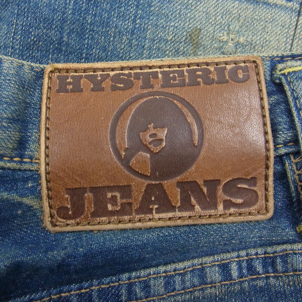 HYSTERIC GLAMOUR ヒステリックグラマー JEANS THE NEWYORK 英字プリント スタッズ 5ポケット デニム ミニスカート インディゴブルー系【中古】