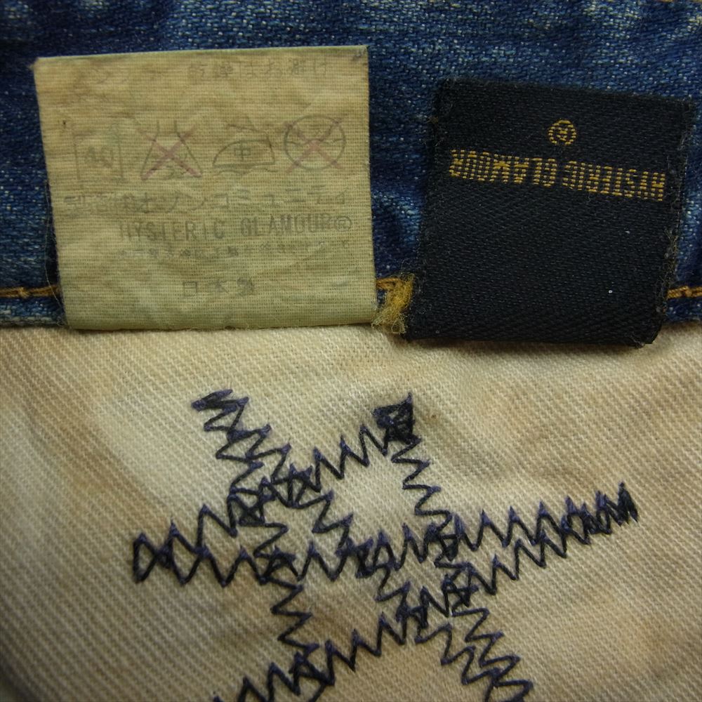 HYSTERIC GLAMOUR ヒステリックグラマー JEANS THE NEWYORK 英字プリント スタッズ 5ポケット デニム ミニスカート インディゴブルー系【中古】