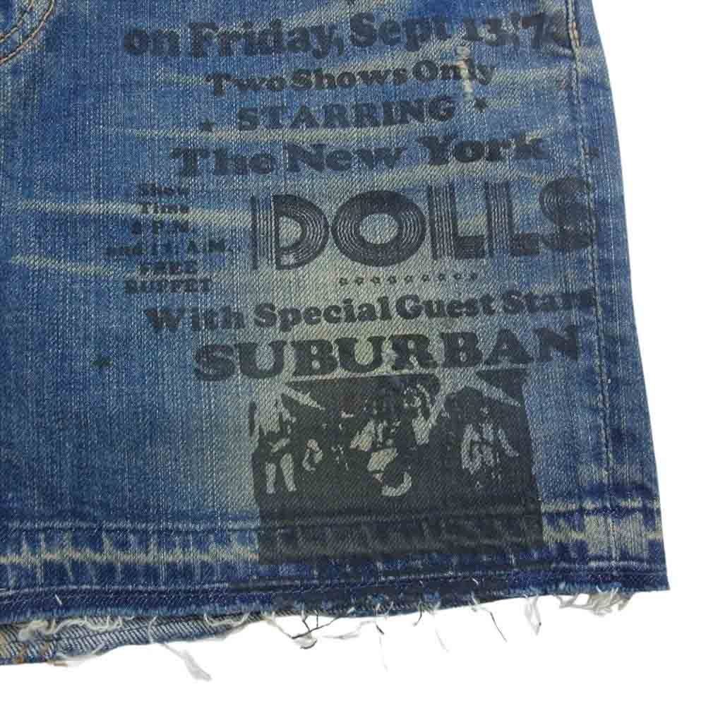 HYSTERIC GLAMOUR ヒステリックグラマー JEANS THE NEWYORK 英字プリント スタッズ 5ポケット デニム ミニスカート インディゴブルー系【中古】