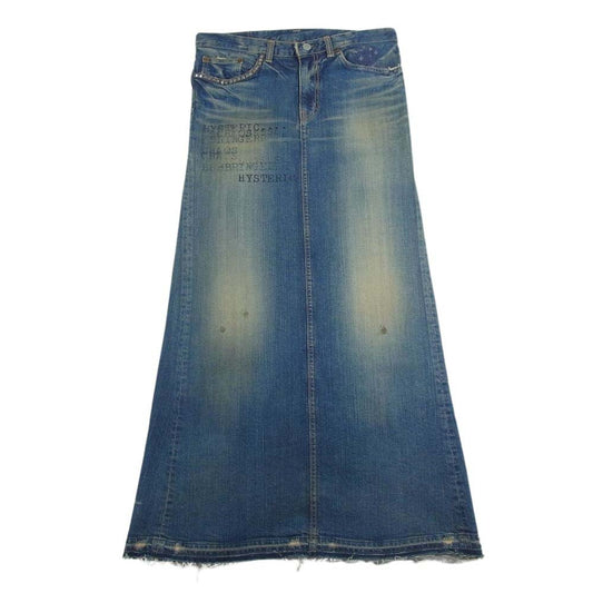 HYSTERIC GLAMOUR ヒステリックグラマー 2AK-2502 KINKY スタッズ ジップフライ フレア スカート インディゴブルー系 S【中古】