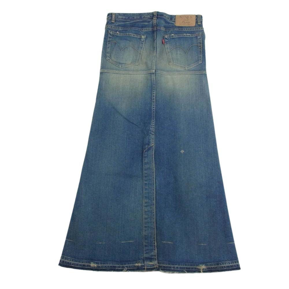 HYSTERIC GLAMOUR ヒステリックグラマー 2AK-2502 KINKY スタッズ ジップフライ フレア スカート インディゴブルー系 S【中古】