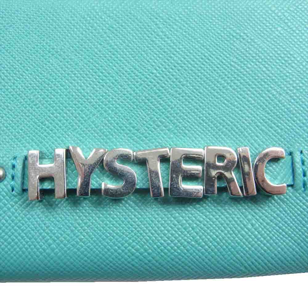 HYSTERIC GLAMOUR ヒステリックグラマー 01182QG04970 シルバー ロゴ ツートーン ミニ ウォレット コインケース ターコイズブルー系 F【中古】