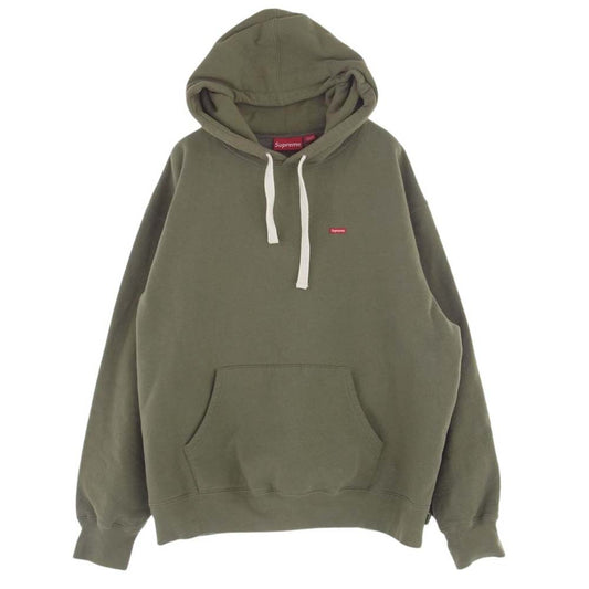Supreme シュプリーム 23AW Box Drawcord Hooded Sweatshirt スモールボックスロゴ ドローコード プルオーバ― パーカー フーディ グリーン系 L【中古】
