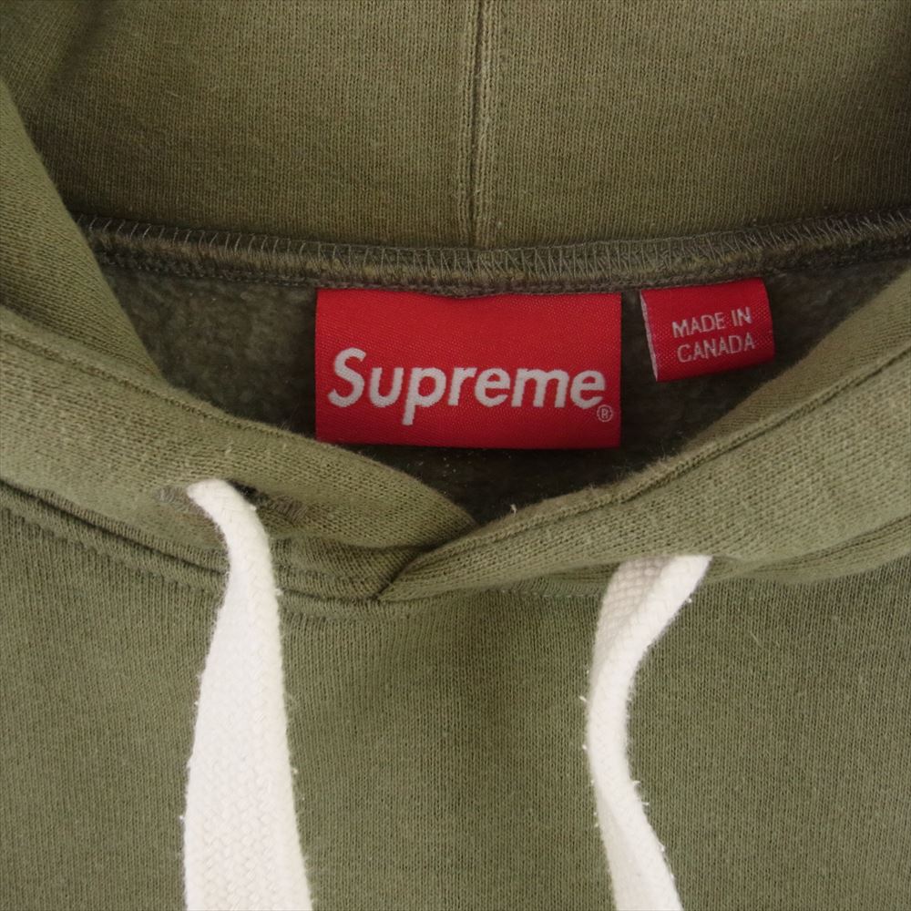 Supreme シュプリーム 23AW Box Drawcord Hooded Sweatshirt スモールボックスロゴ ドローコード プルオーバ― パーカー フーディ グリーン系 L【中古】
