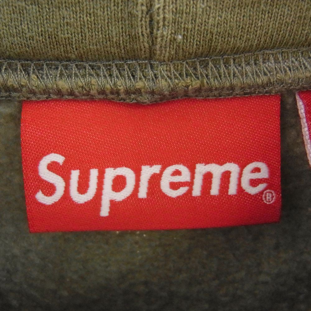 Supreme シュプリーム 23AW Box Drawcord Hooded Sweatshirt スモールボックスロゴ ドローコード プルオーバ― パーカー フーディ グリーン系 L【中古】