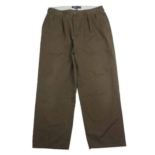 POLO RALPH LAUREN ポロ・ラルフローレン 90s CLASSIC CHINO ANDREW PANT クラシック チノ ポロチノ 2タック アンドリュー パンツ カーキ系 36/30【中古】