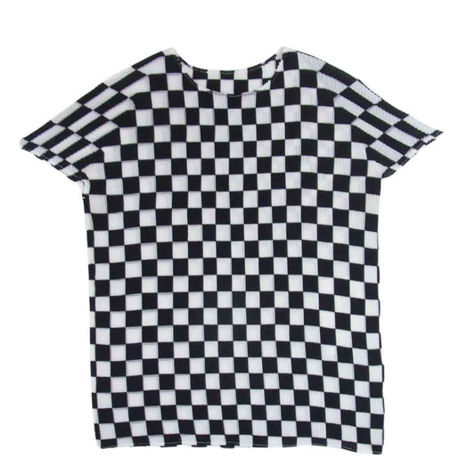 ISSEY MIYAKE イッセイミヤケ PLEATS(T.) プリーツ ティー PP68FK709 ボックスプリーツ ブロックチェック カットソー 半袖 ブラック系 3【美品】【中古】