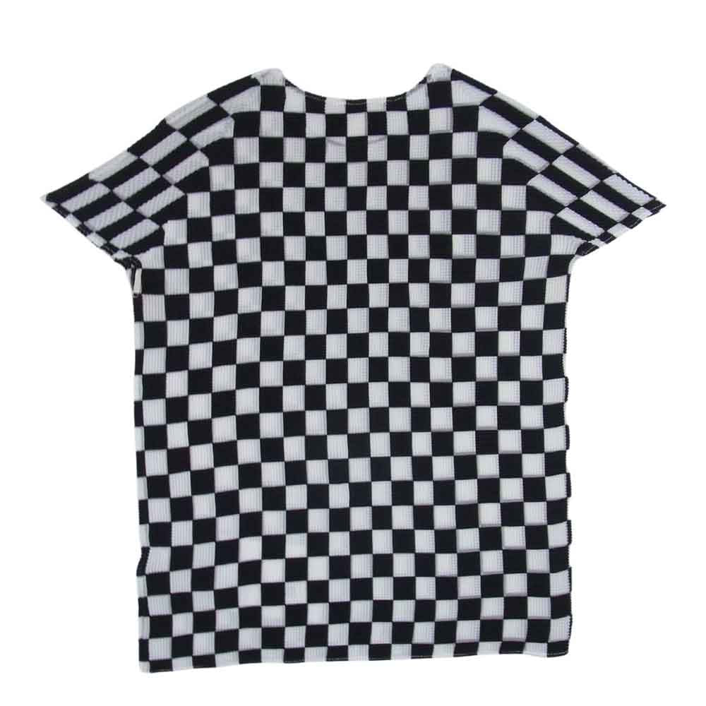 ISSEY MIYAKE イッセイミヤケ PLEATS(T.) プリーツ ティー PP68FK709 ボックスプリーツ ブロックチェック カットソー 半袖 ブラック系 3【美品】【中古】