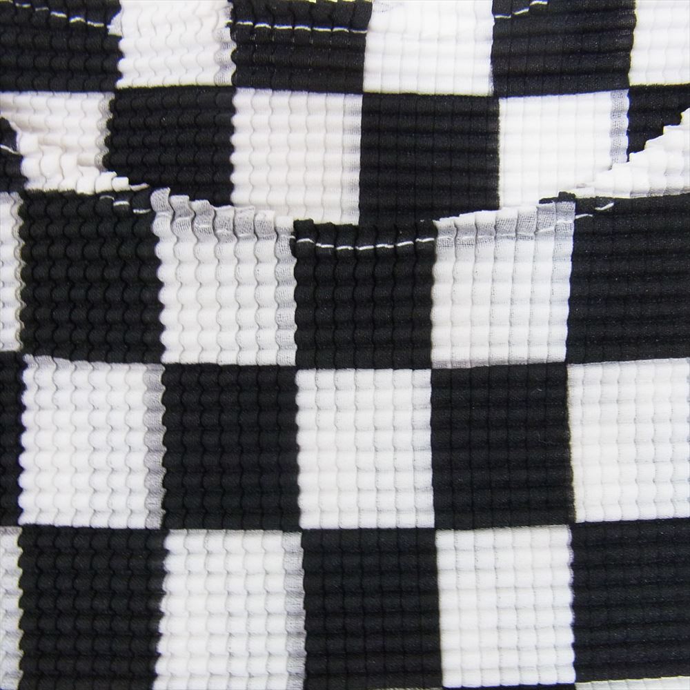 ISSEY MIYAKE イッセイミヤケ PLEATS(T.) プリーツ ティー PP68FK709 ボックスプリーツ ブロックチェック カットソー 半袖 ブラック系 3【美品】【中古】