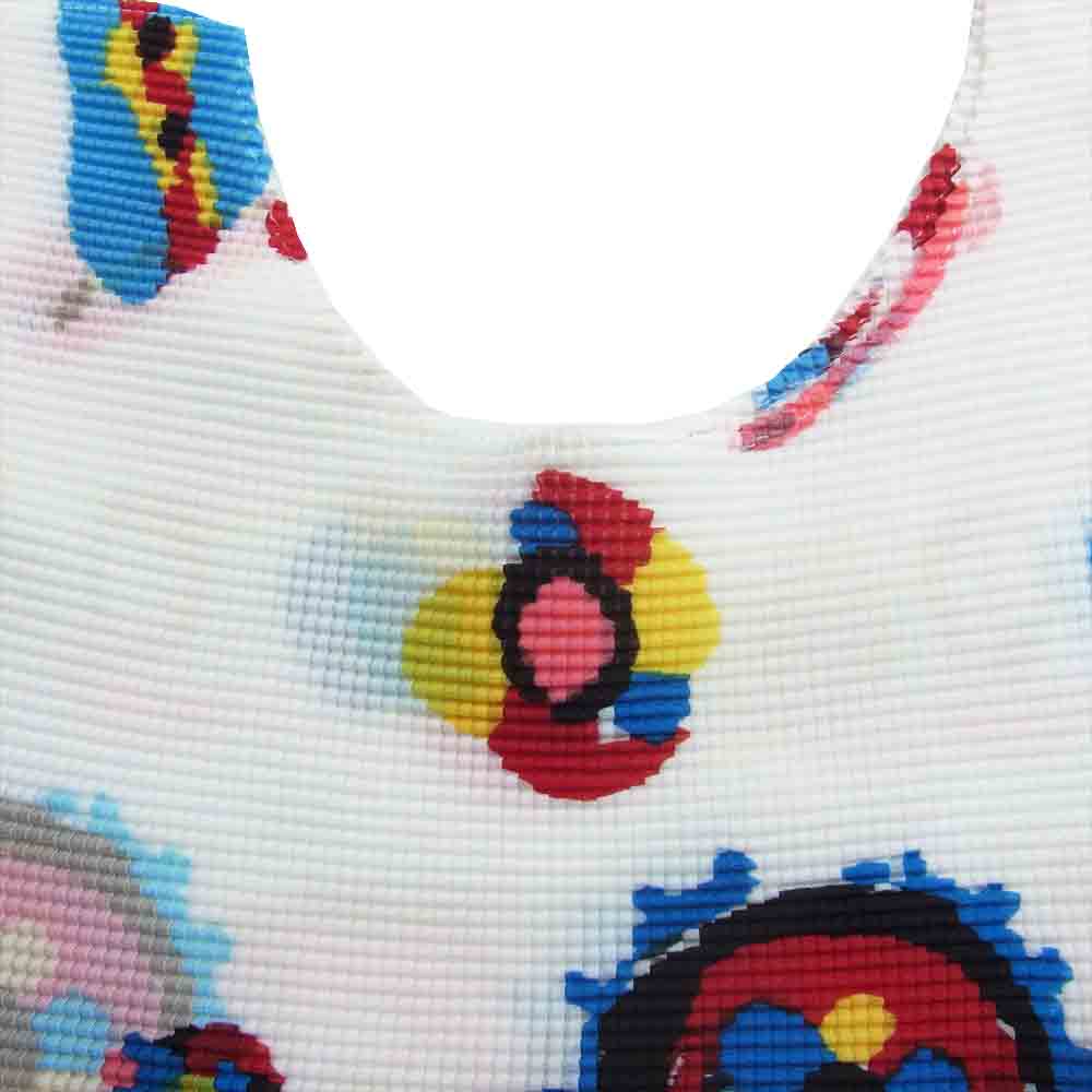 ISSEY MIYAKE イッセイミヤケ me ミー MI53FK116 ボックスプリーツ プリント カットソー 半袖  ホワイト系【美品】【中古】