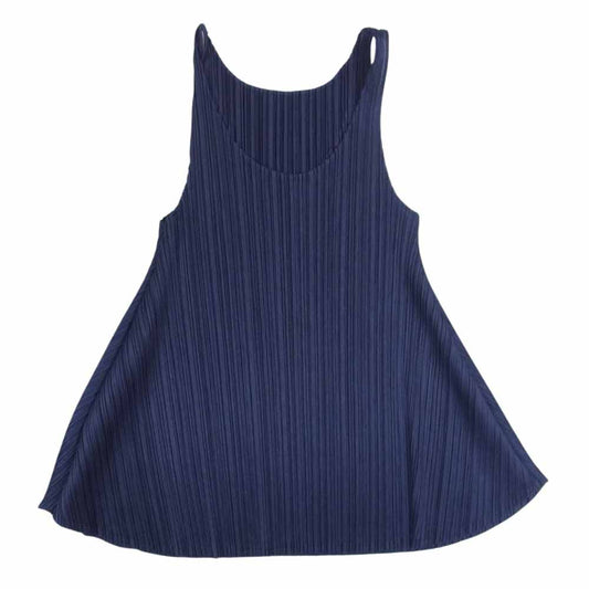 PLEATS PLEASE プリーツプリーズ イッセイミヤケ PP41-JK803 プリーツ加工 フレア ノースリーブ キャミソール ネイビー ネイビー系 3【美品】【中古】