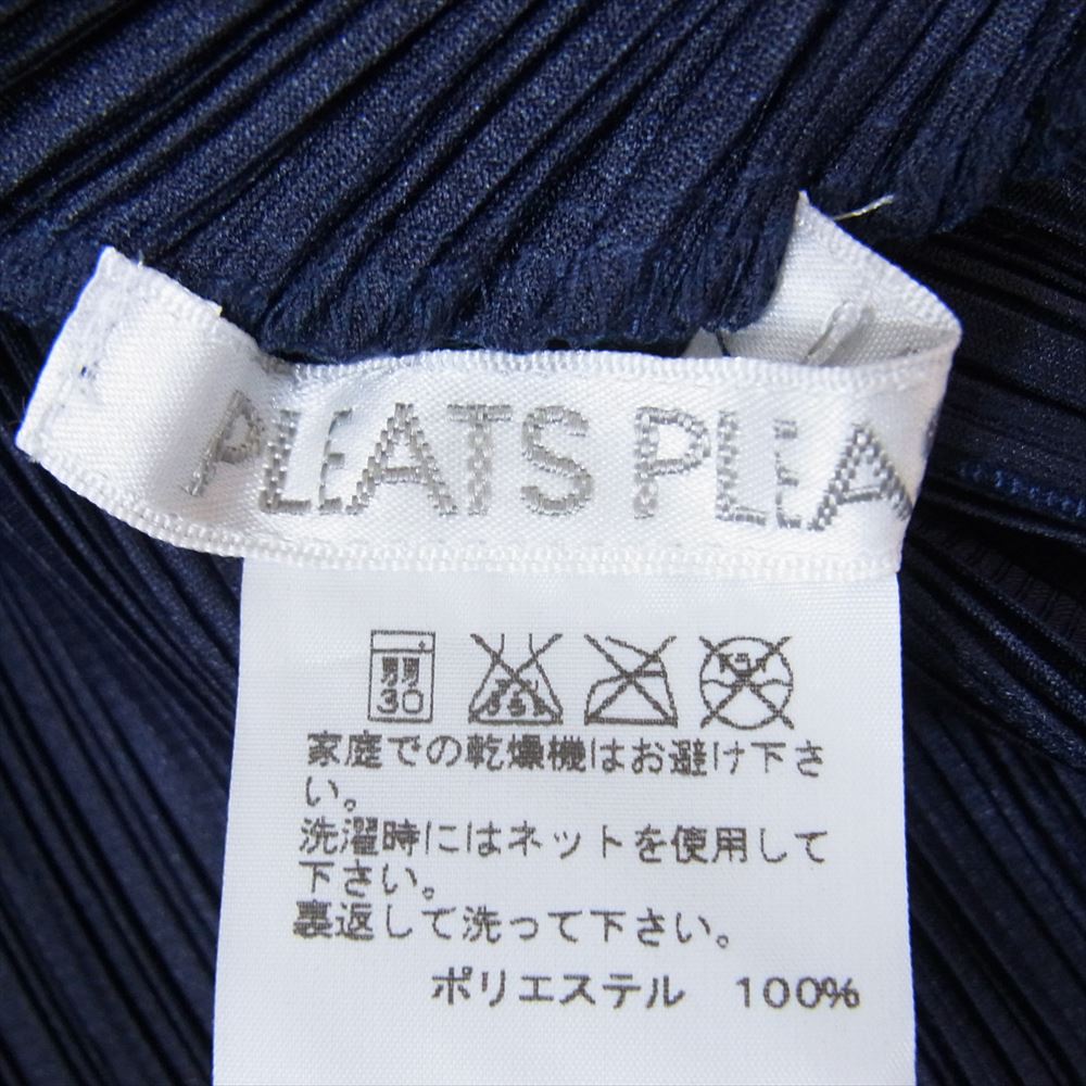 PLEATS PLEASE プリーツプリーズ イッセイミヤケ PP41-JK803 プリーツ加工 フレア ノースリーブ キャミソール ネイビー ネイビー系 3【美品】【中古】