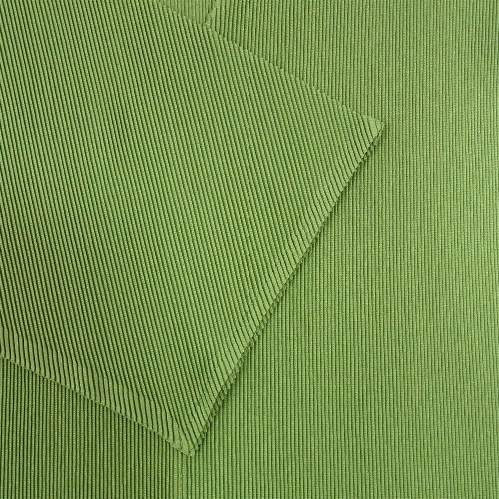 PLEATS PLEASE プリーツプリーズ イッセイミヤケ PP41-FK317 プリーツ加工 細プリーツ Vネック カットソー 5分袖 グリーン系 3【美品】【中古】