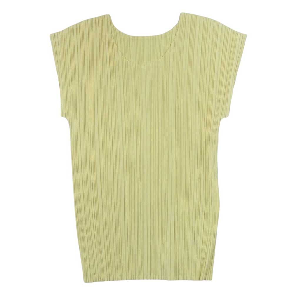 PLEATS PLEASE プリーツプリーズ イッセイミヤケ PP61-JK642 プリーツ加工 フレンチスリーブ カットソー 半袖 イエロー系 3【美品】【中古】