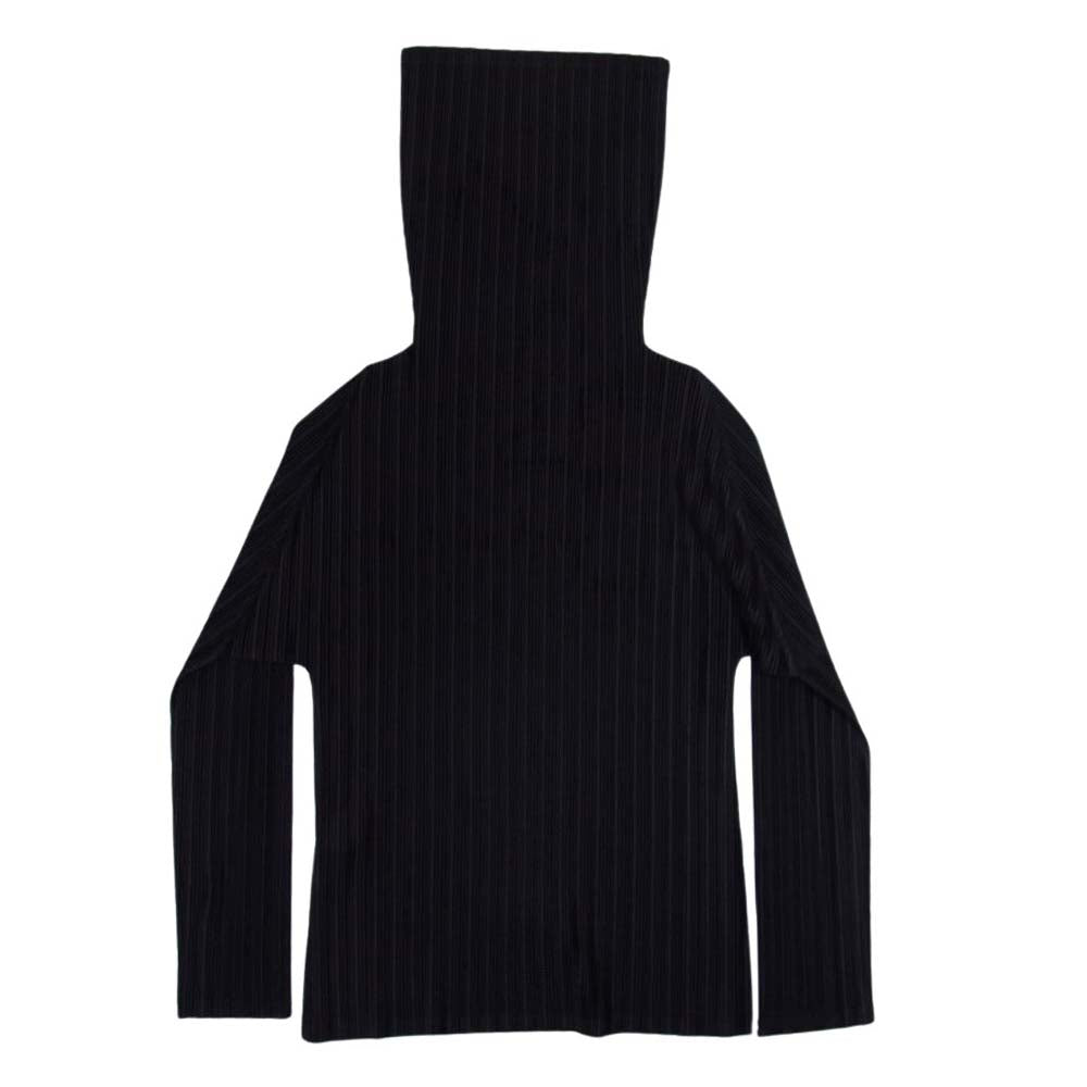 PLEATS PLEASE プリーツプリーズ イッセイミヤケ PP93-FK354 プリーツ加工  タートルネック カットソー 長袖 チャコールブラウン チャコール系 3【美品】【中古】