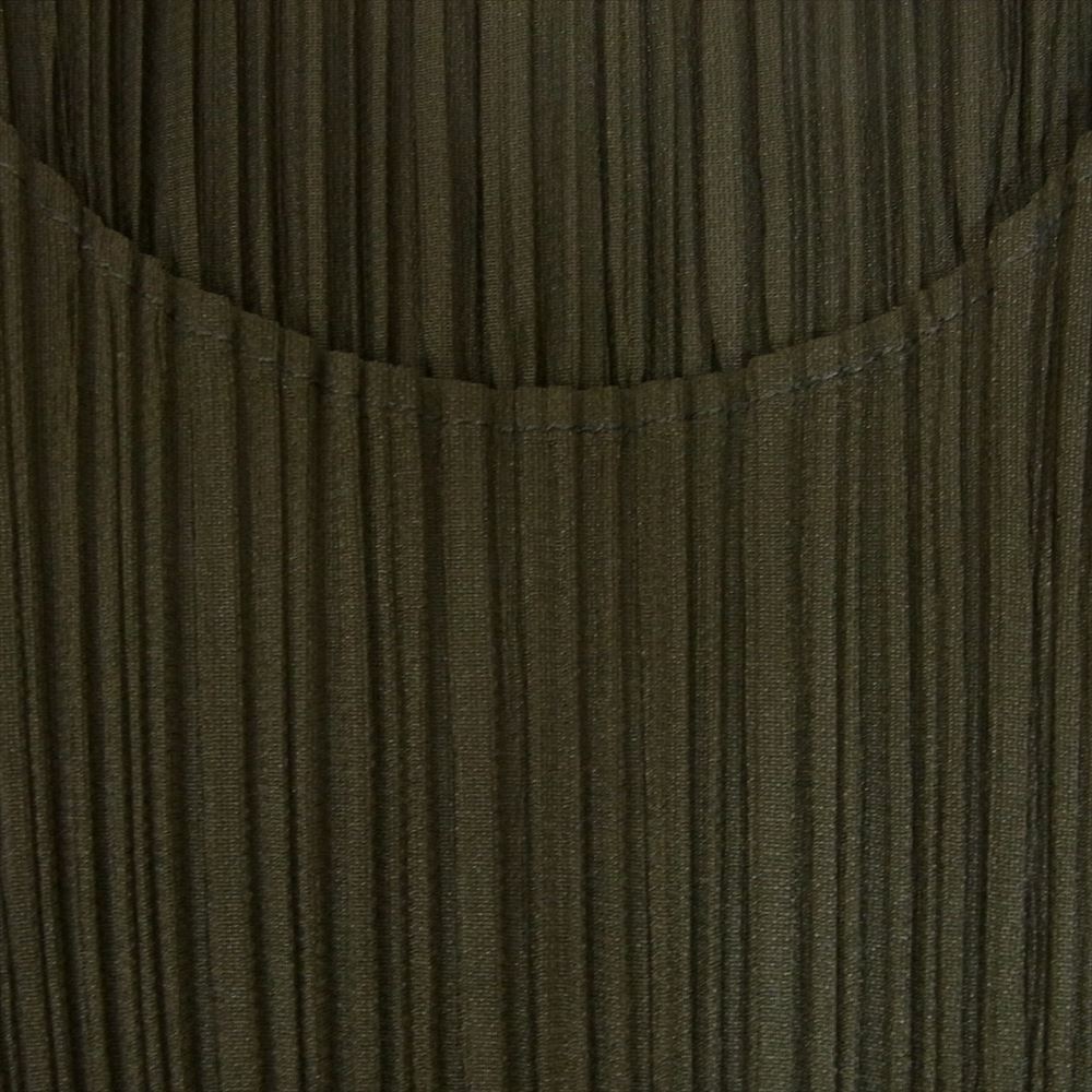 PLEATS PLEASE プリーツプリーズ イッセイミヤケ PP93-JK144 プリーツ加工  カットソー 長袖 カーキ系 3【美品】【中古】
