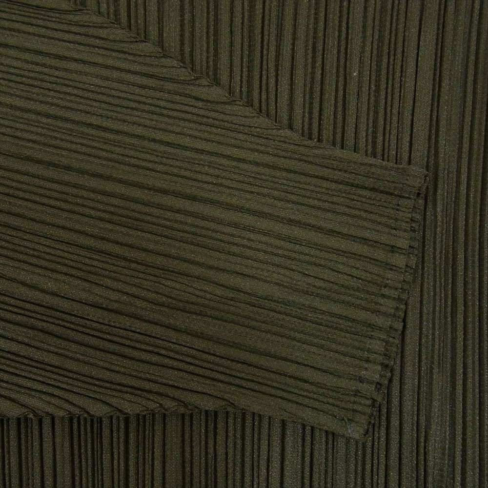 PLEATS PLEASE プリーツプリーズ イッセイミヤケ PP93-JK144 プリーツ加工  カットソー 長袖 カーキ系 3【美品】【中古】