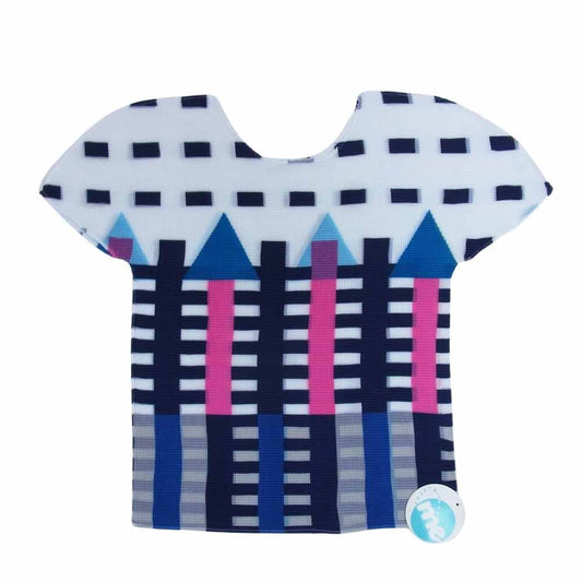 ISSEY MIYAKE イッセイミヤケ me ミー MI51FK576 ボックスプリーツ プリント カットソー 半袖 ホワイト系 サイズ表記無【新古品】【未使用】【中古】