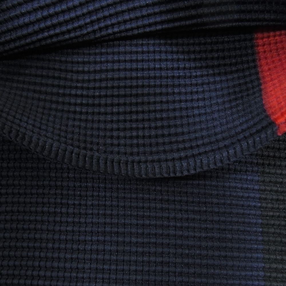 ISSEY MIYAKE イッセイミヤケ me ミー MI71FJ231 ボックスプリーツ プリント ボトルネック カットソー 半袖 ネイビー系 サイズ表記無【美品】【中古】