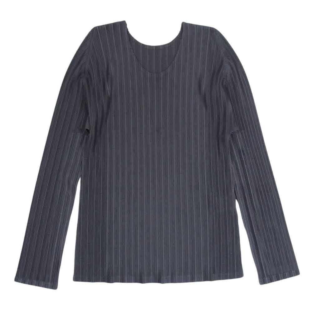 PLEATS PLEASE プリーツプリーズ イッセイミヤケ PP-FK351 プリーツ加工  カットソー 長袖  チャコールグレー グレー系 3【美品】【中古】